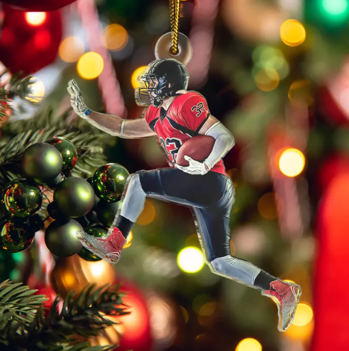 Personalized American Football Player Ornament 2025, Custom Photo Acrylic Decoration, Unique Christmas Gift For Football Lovers And Sports Fans