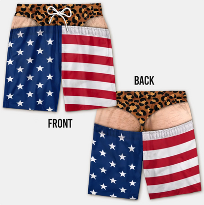 Funny Men's Swim Trunks 3D Print Beach Shorts Quick Dry Summer Swimwear