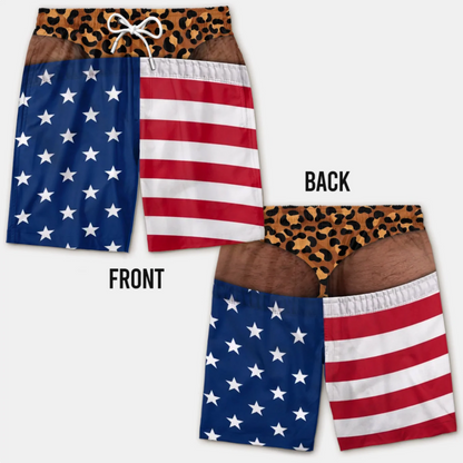 Funny Men's Swim Trunks 3D Print Beach Shorts Quick Dry Summer Swimwear
