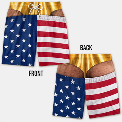Funny Men's Swim Trunks 3D Print Beach Shorts Quick Dry Summer Swimwear