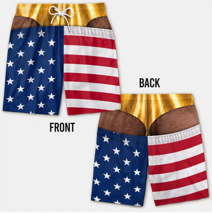 Funny Men's Swim Trunks 3D Print Beach Shorts Quick Dry Summer Swimwear