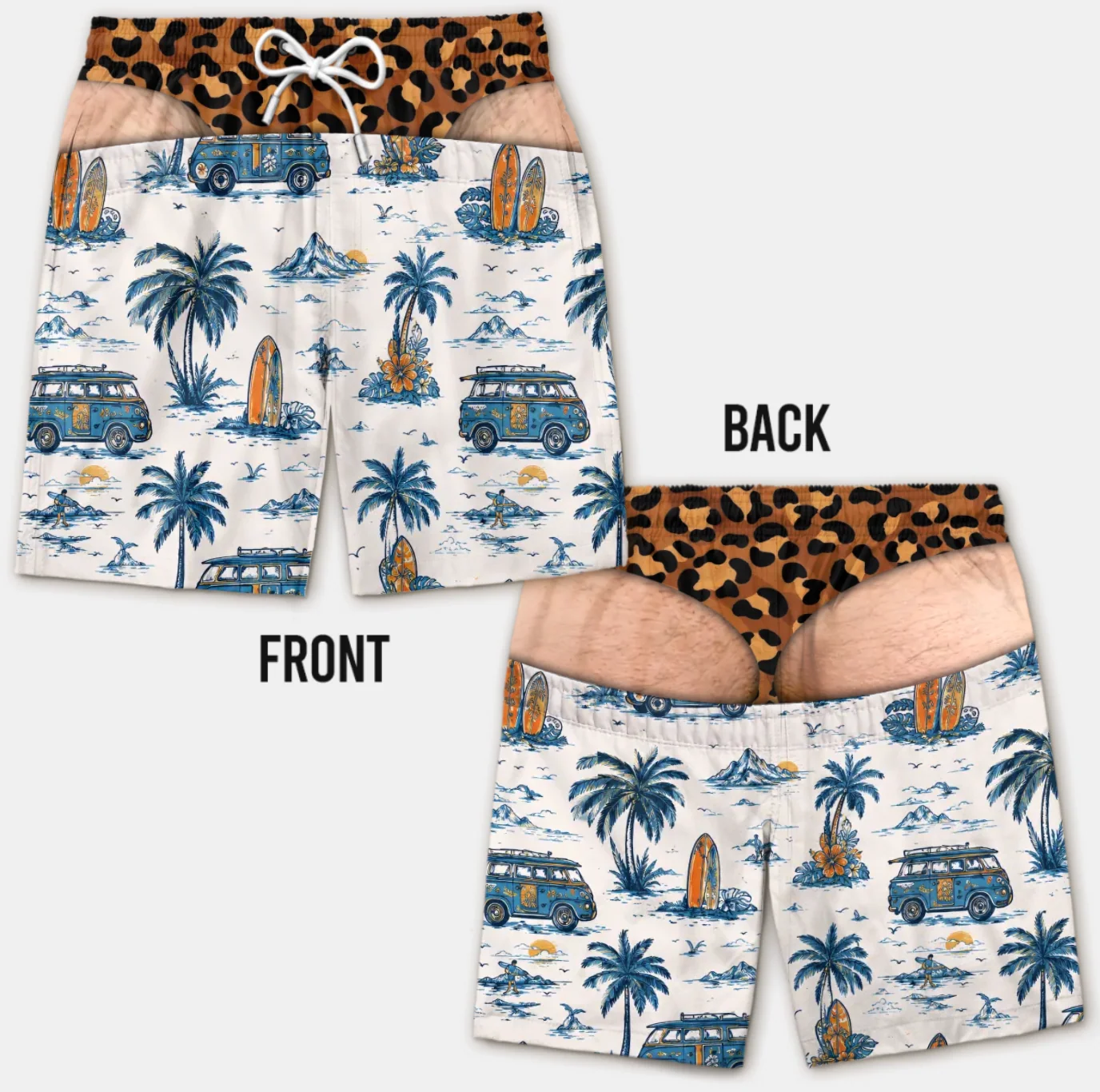 Funny Men's Swim Trunks 3D Print Beach Shorts Quick Dry Summer Swimwear
