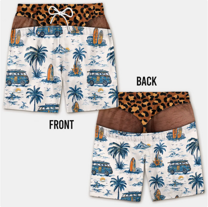 Funny Men's Swim Trunks 3D Print Beach Shorts Quick Dry Summer Swimwear