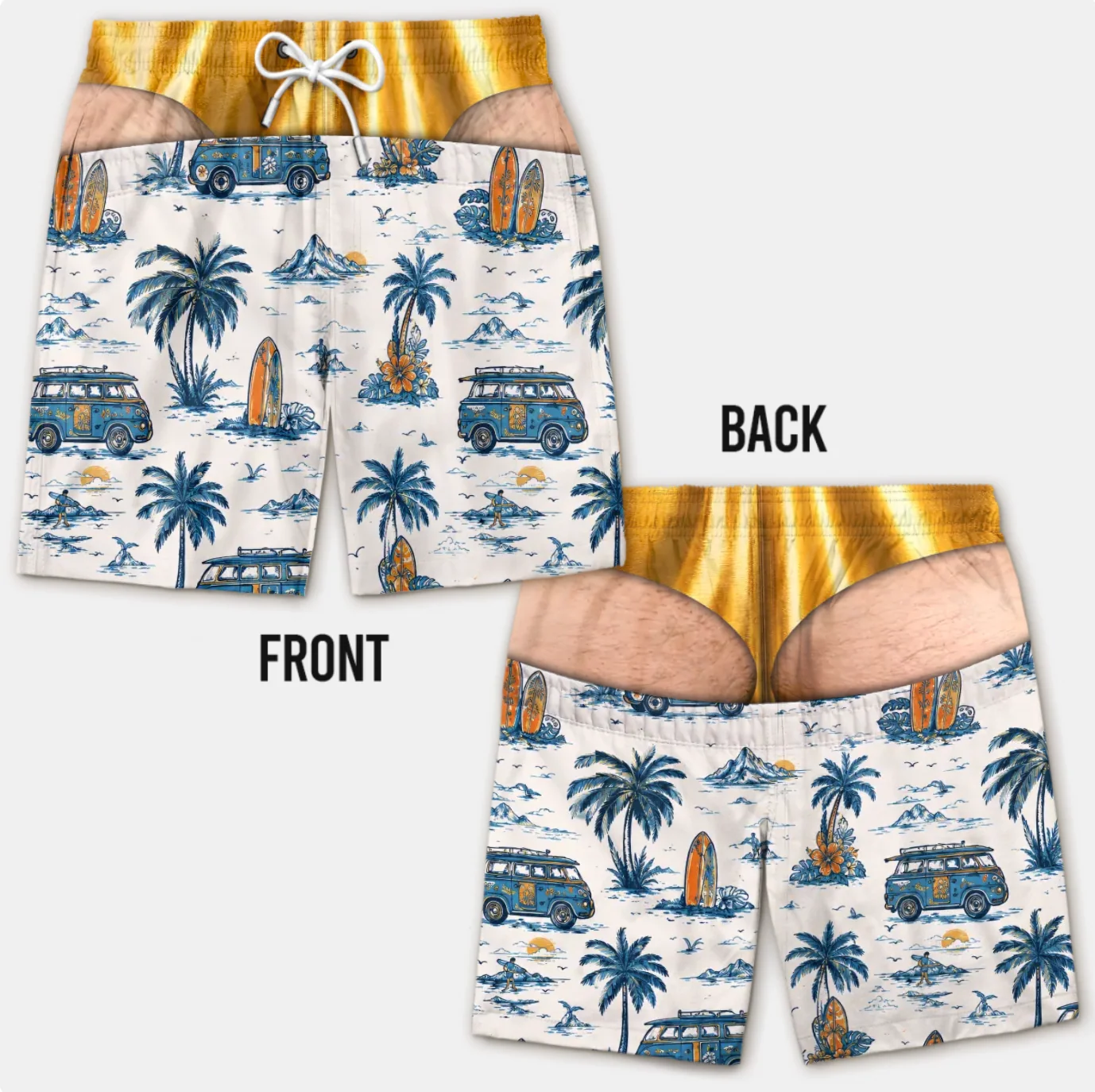 Funny Men's Swim Trunks 3D Print Beach Shorts Quick Dry Summer Swimwear