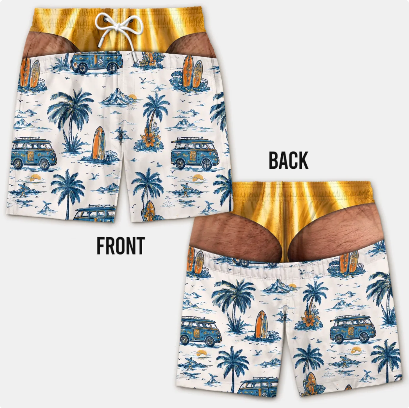 Funny Men's Swim Trunks 3D Print Beach Shorts Quick Dry Summer Swimwear