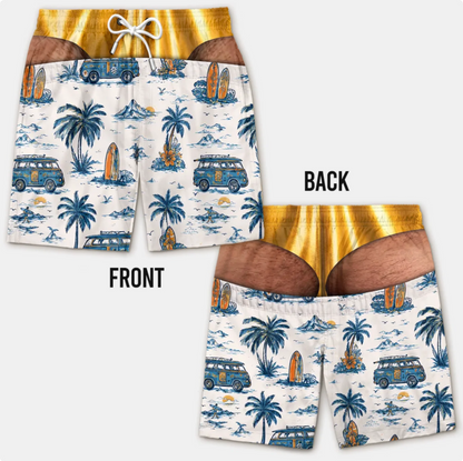 Funny Men's Swim Trunks 3D Print Beach Shorts Quick Dry Summer Swimwear