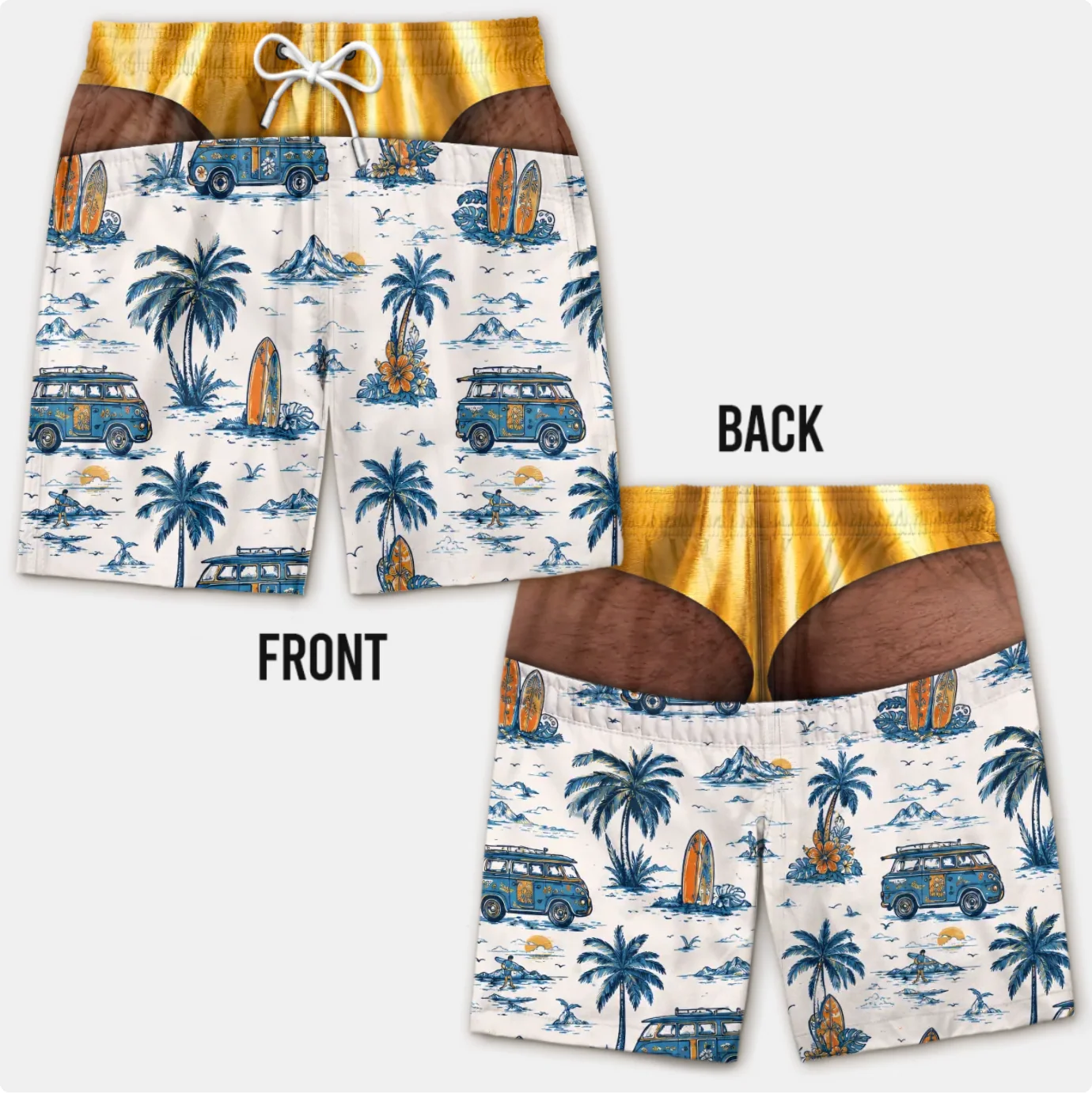 Funny Men's Swim Trunks 3D Print Beach Shorts Quick Dry Summer Swimwear