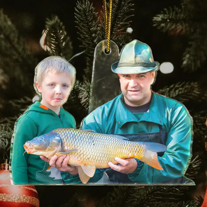 Personalized Fishing Lover Ornament 2025, Custom Photo Acrylic Decoration, Unique Christmas Gift For Fishermen And Outdoor Enthusiasts