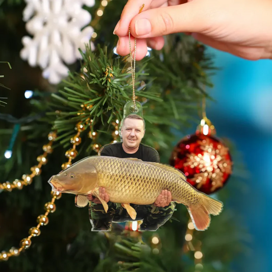 Personalized Fishing Lover Ornament 2025, Custom Photo Acrylic Decoration, Unique Christmas Gift For Fishermen And Outdoor Enthusiasts
