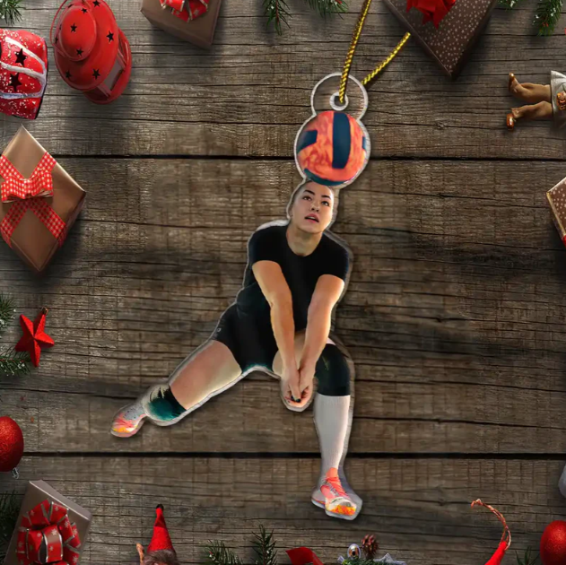 Personalized Volleyball Player Ornament 2025, Custom Photo Acrylic Decoration, Unique Christmas Gift For Volleyball Teams And Sports Lovers