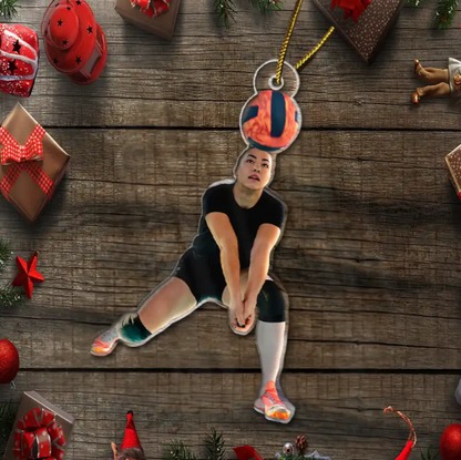 Personalized Volleyball Player Ornament 2025, Custom Photo Acrylic Decoration, Unique Christmas Gift For Volleyball Teams And Sports Lovers