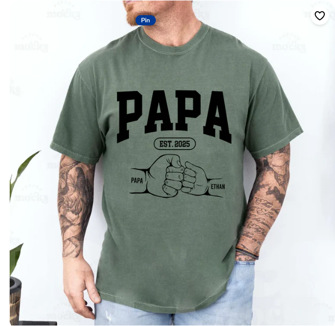 Personalized Papa Grandpa Dad Est Year And Grandkids Hand Fathers Day