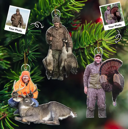 Personalized Hunting Lover Ornament 2025, Custom Photo Acrylic Decoration, Unique Christmas Gift For Hunters And Outdoor Enthusiasts