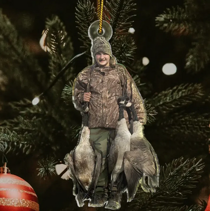 Personalized Hunting Lover Ornament 2025, Custom Photo Acrylic Decoration, Unique Christmas Gift For Hunters And Outdoor Enthusiasts