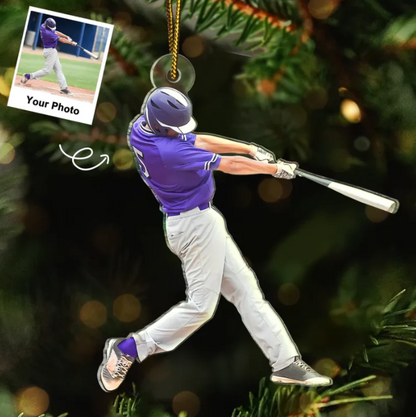 Personalized Baseball Player Ornament 2025, Custom Photo Acrylic Decoration, Unique Christmas Gift For Baseball Lovers And Sports Fans