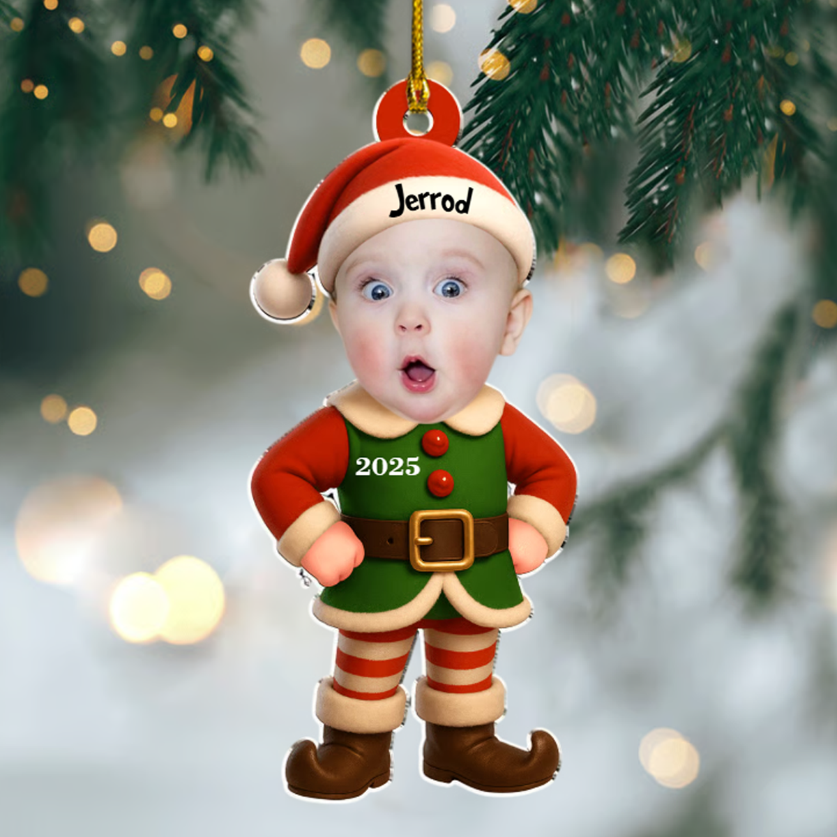 Personalized Little Elves Ornament 2025, Custom Acrylic Decoration, Unique Christmas Gift For Kids And Families Ornament