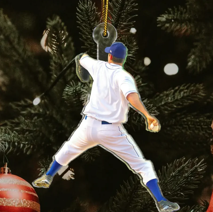 Personalized Baseball Player Ornament 2025, Custom Photo Acrylic Decoration, Unique Christmas Gift For Baseball Lovers And Sports Fans
