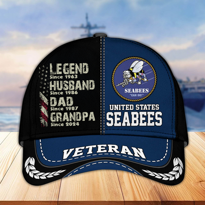 Legend Husband Dad Grandpa Since Veteran Classic Cap