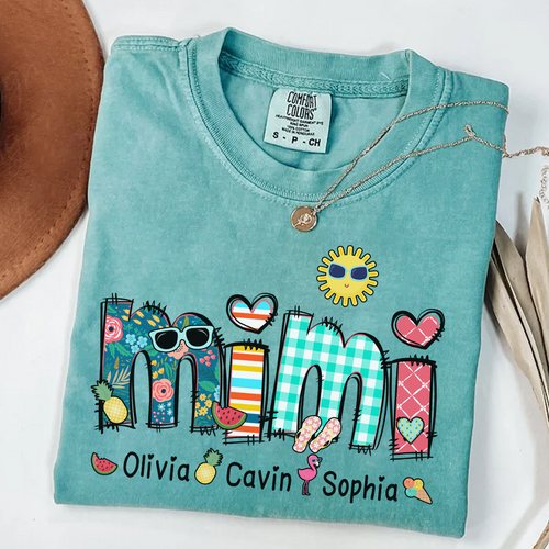 Comfort Colors® Personalize Mimi Summer 2026 Shirt, Custom Grandma And Grandkids Shirt, Gifts For Grandma Shirt