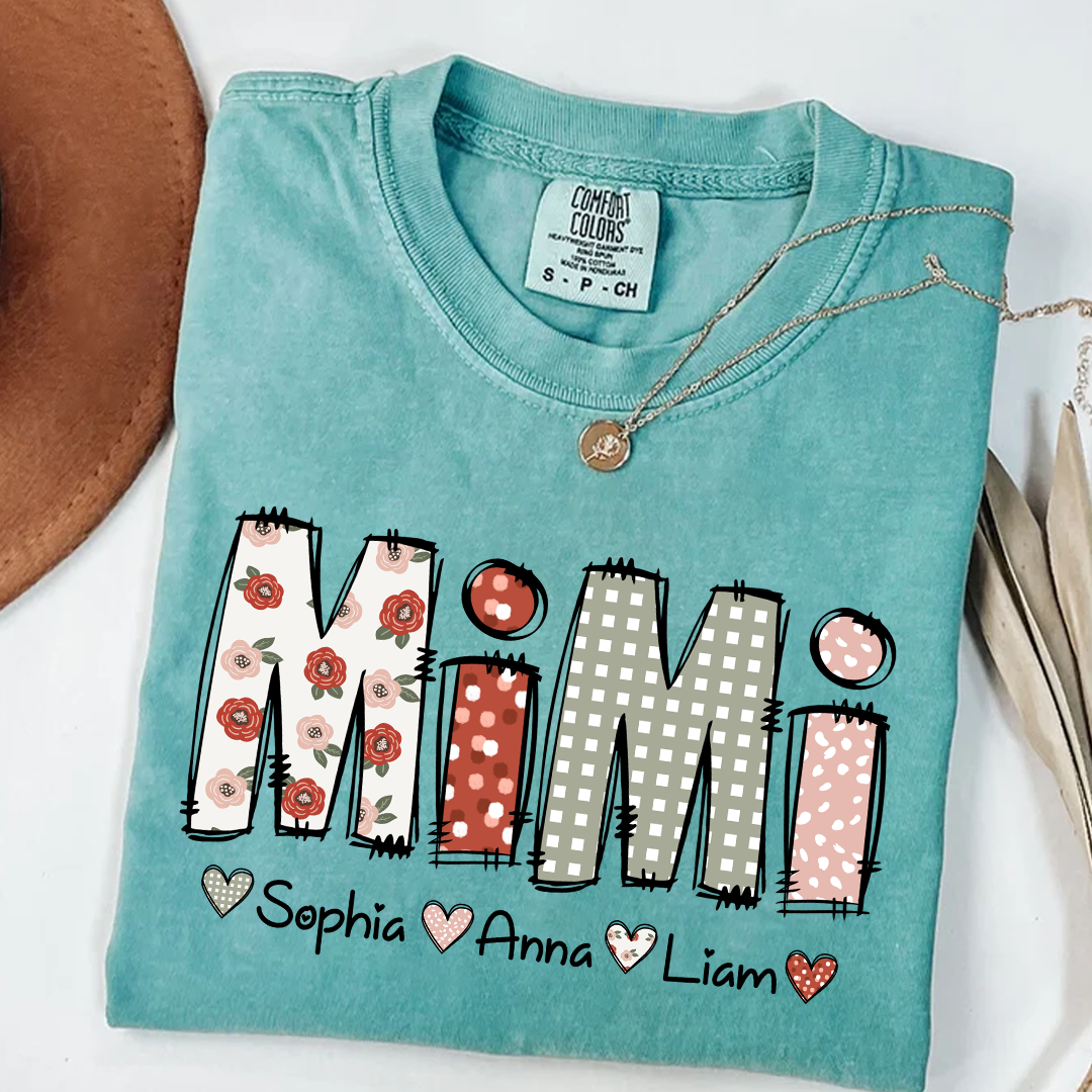 Comfort Colors® Personalize Mimi 2025 Shirt, Custom Grandma And Grandkids Shirt
