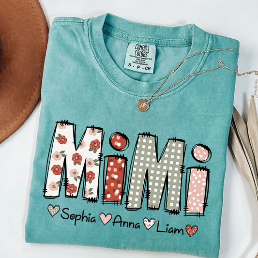 Comfort Colors® Personalize Mimi 2025 Shirt, Custom Grandma And Grandkids Shirt