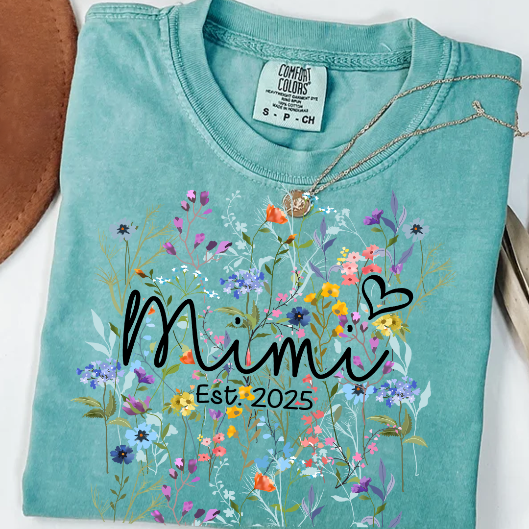 Comfort Colors® Mimi Heart Wildflower And Grandkids Shirt Gift for Grandma, Mother's Day, Birthday
