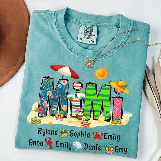Comfort Colors® Mimi Summer 2025 T-Shirt, Custom Grandma With Grandkids Shirt