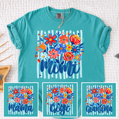 Comfort Colors® Personalized Nana American Flag T-Shirt, Custom Nana, Gigi, Mimi, Mama Design, Patriotic Family Shirt, Gifts for 4th of July, Independence Day