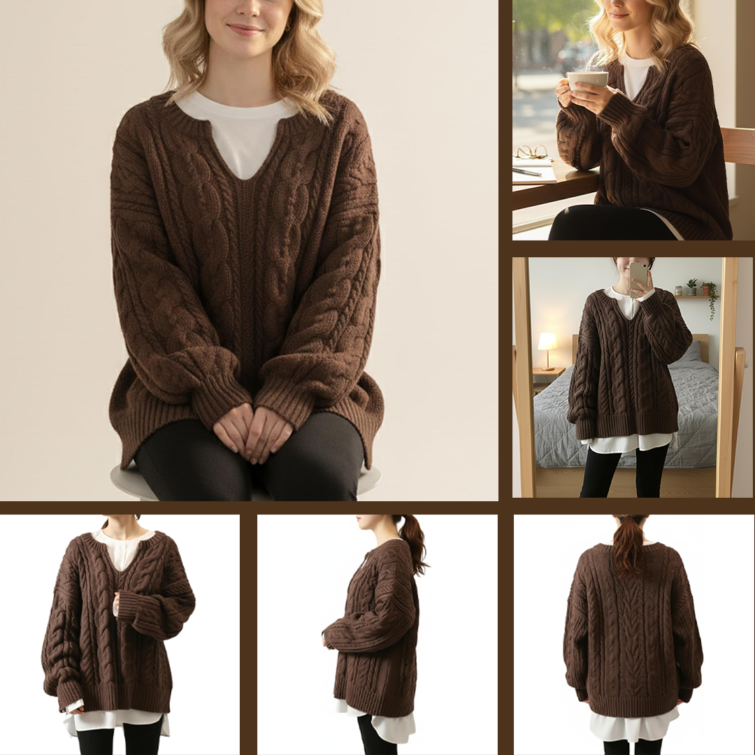 Soft Knit V-Neck Sweater for Women – Long Sleeve Jumper for Fall Winter  Birthday & Christmas Gift