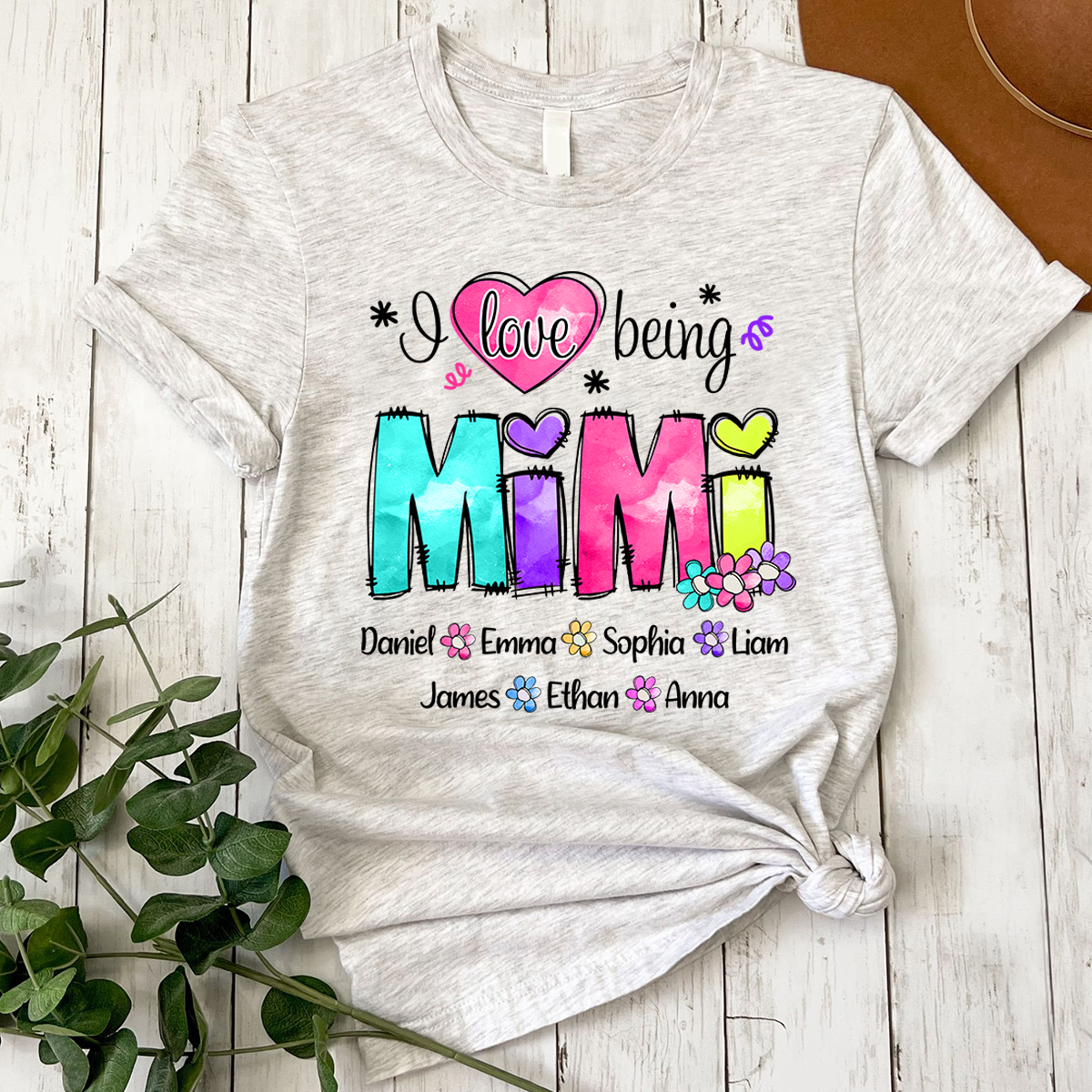 Custom I love being Nana Color Shirt, Personalized Nickname And Grandkids, Gift For Mother's Day