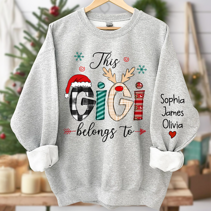 Merry Christmas This Gigi Belongs To Grandkids Sweatshirt, Merry Christmas Grandma Sweatshirt
