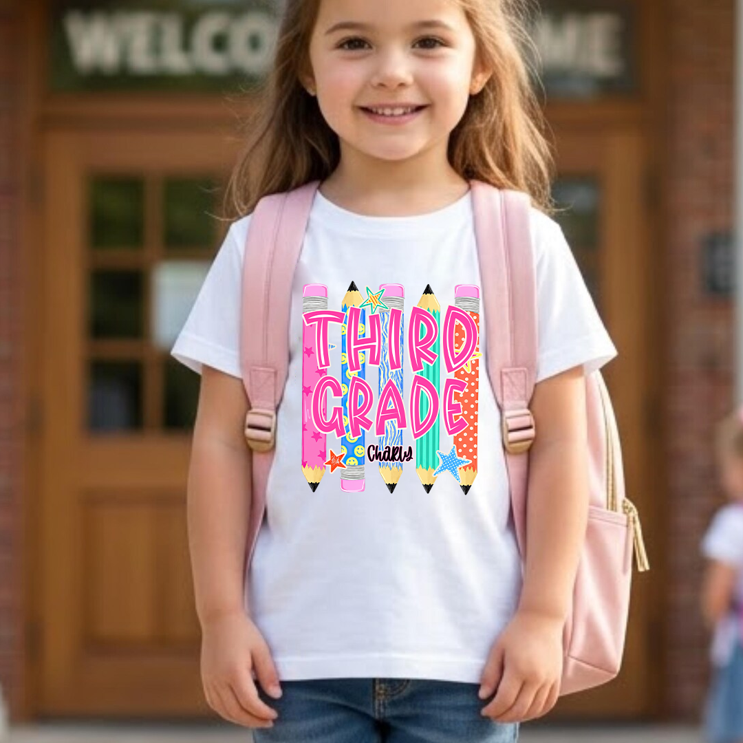 Custom Grade Level, KidsTeam, Pre-K To Fifth Grade Back To School Shirt