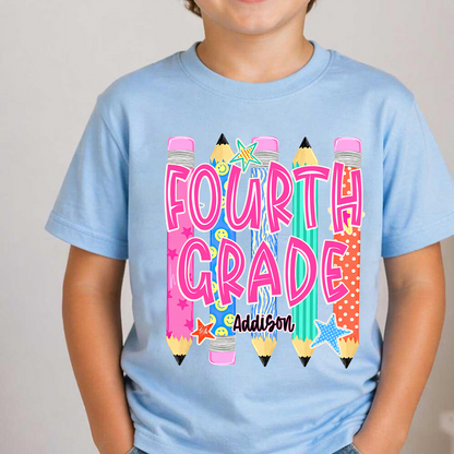 Custom Grade Level, KidsTeam, Pre-K To Fifth Grade Back To School Shirt