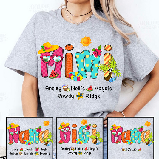 Summer Beach Gigi And Grandkids Personalized Shirt