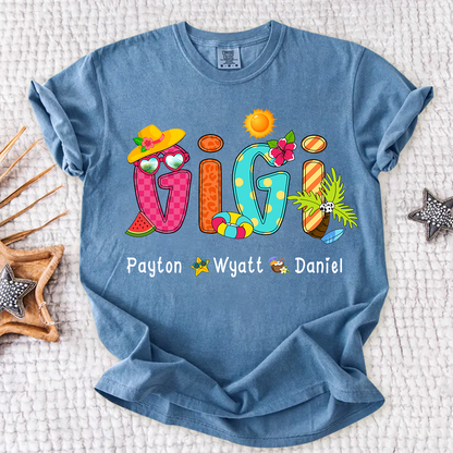 Summer Beach Gigi And Grandkids Personalized Shirt