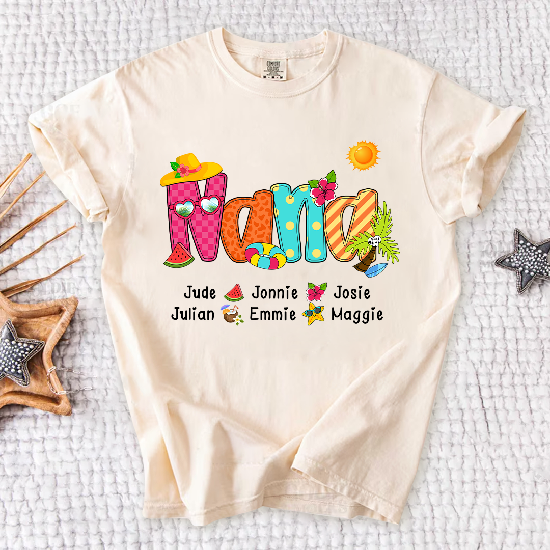Summer Beach Gigi And Grandkids Personalized Shirt