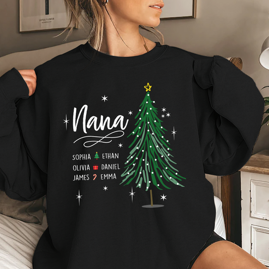 Nana Tree Christmas With Grandkids Sweatshirt
