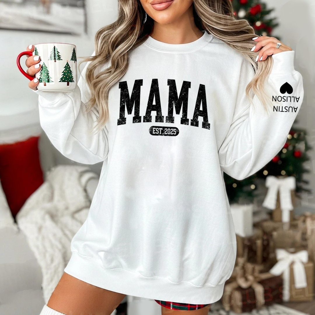 Custom Mimi Est with Granddaughter and Grandson Names Sweatshirt