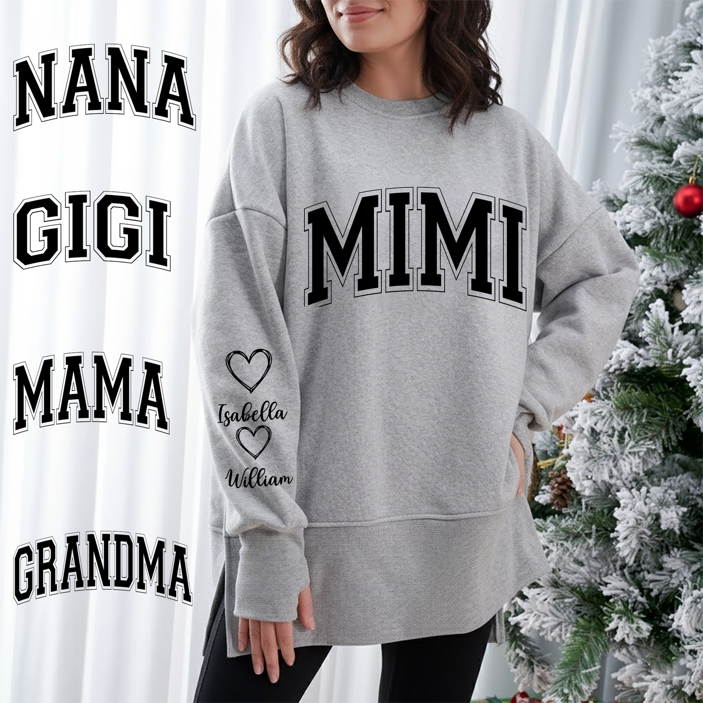 Mama Love Kids Women Oversized Sweatshirts Thumbhole Long Sleeve, Thumbhole Fall Side Slit Pullover