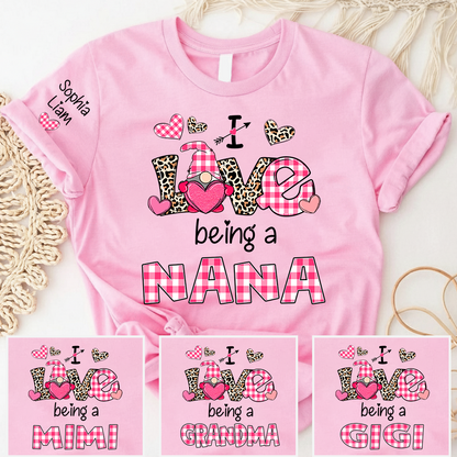Personalized Nana Shirt I Love Being a Nana with Custom Names, Cute Grandma T Shirt Gift