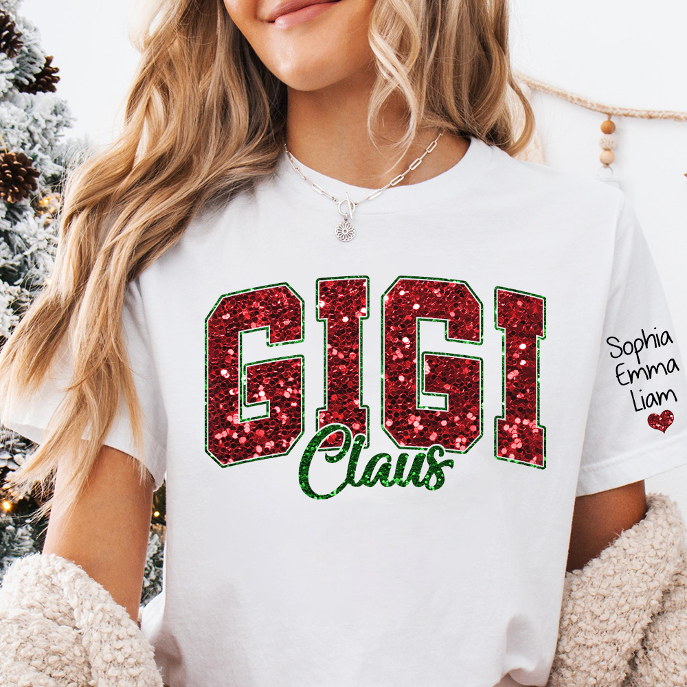 Custom Gigi Claus Christmas And Kids T-Shirt