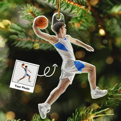 Personalized Basketball Player Ornament 2025, Custom Photo Acrylic Decoration, Unique Christmas Gift For Basketball Lovers And Sports Fans