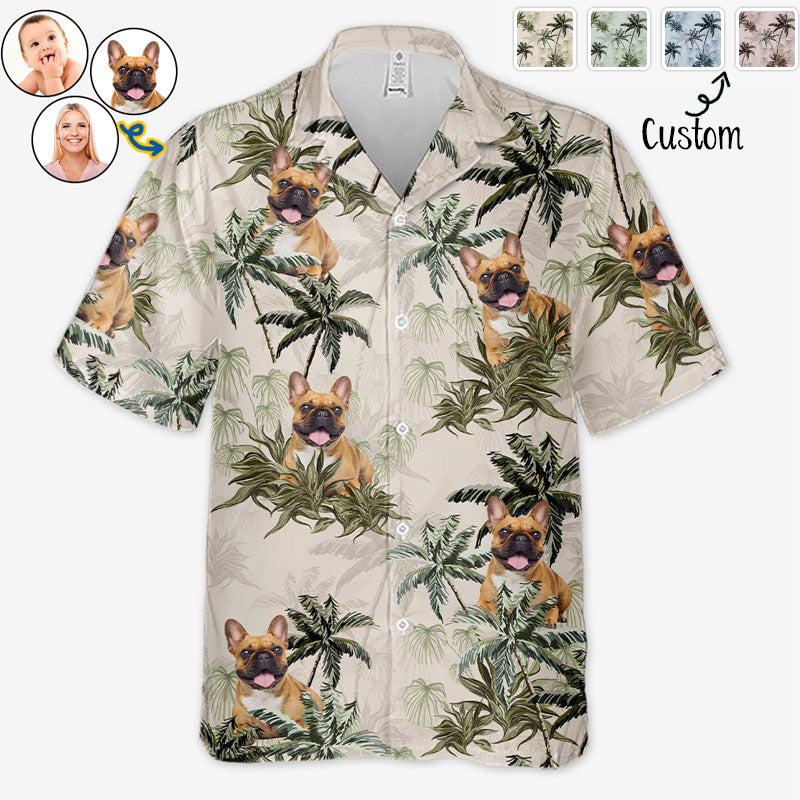 Custom Hawaiian Shirt With Face Baby, Dog & Cat Personalized Custom Unisex Tropical Hawaiian Aloha Shirt, Pet Lovers
