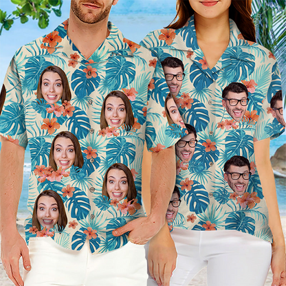 Custom Hawaiian Shirt Couple Personalized Custom Unisex Tropical Hawaiian Aloha Shirt