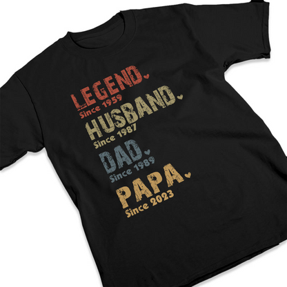 Legend, Husband, Dad And Papa Since - Family Personalized Custom