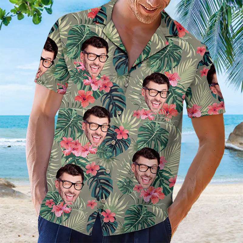Custom Hawaiian Shirt Couple Personalized Custom Unisex Tropical Hawaiian Aloha Shirt