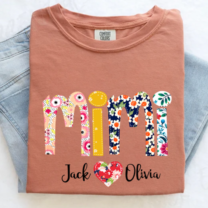 Comfort Colors® Nana Art Trend Print 2025 T-Shirt, Custom Grandma With Grandkids Shirt