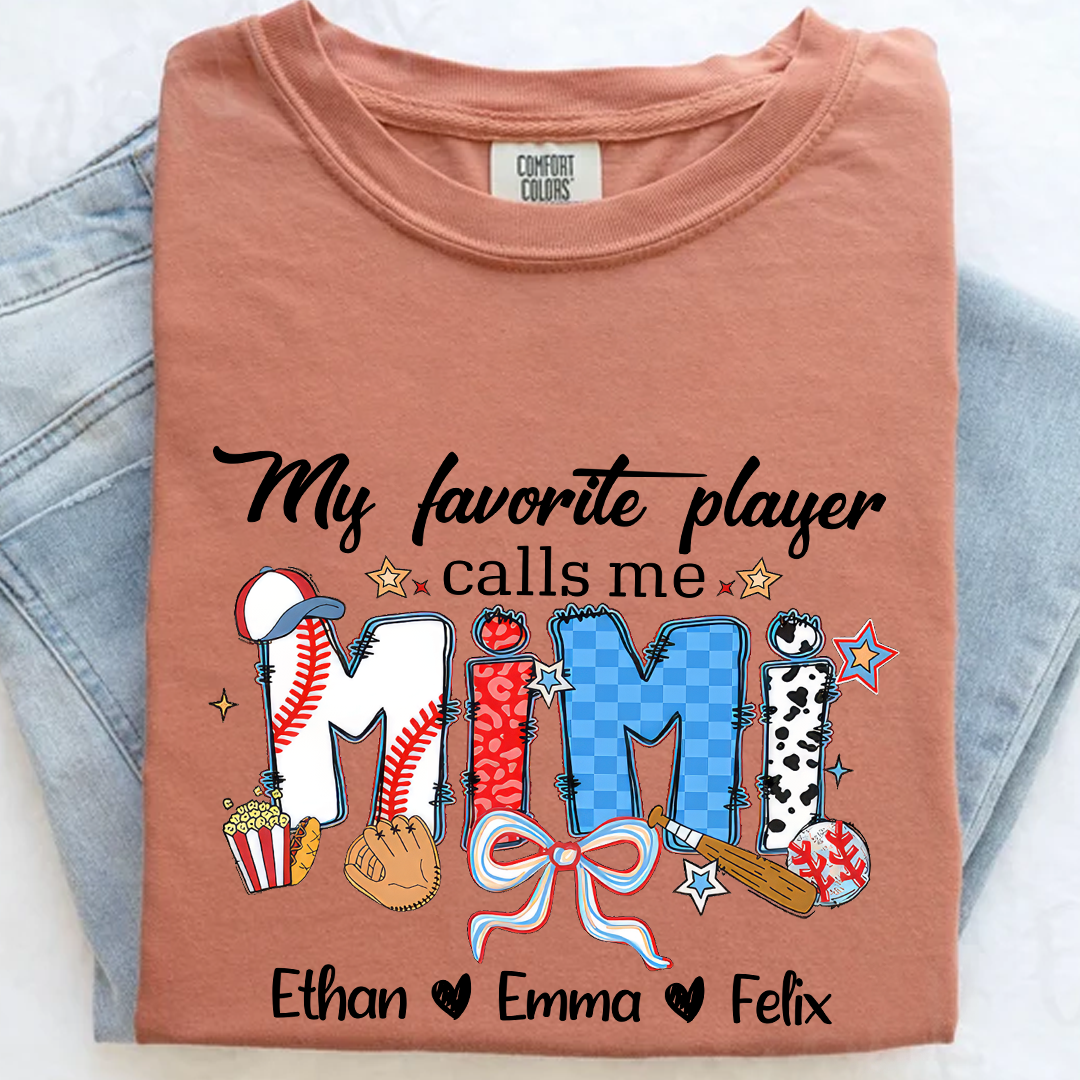 Comfort Colors® My favorite Player Calls Me Grandma Baseball Shirt, Gift For Grandma T-Shirt