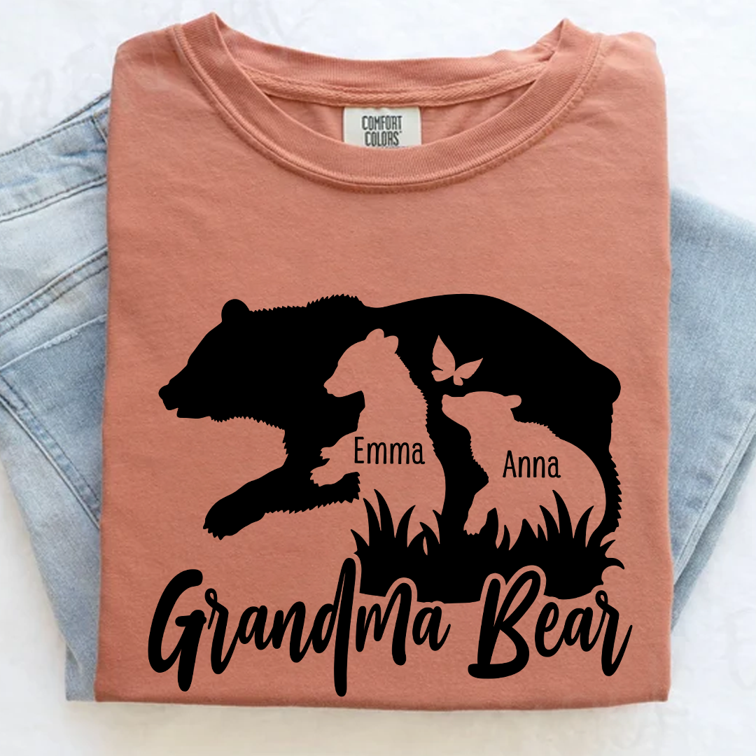 Comfort Colors® Mimi Bear Cute T-Shirt, Custom Grandma With Grandkids, Gift for Grandma Shirt