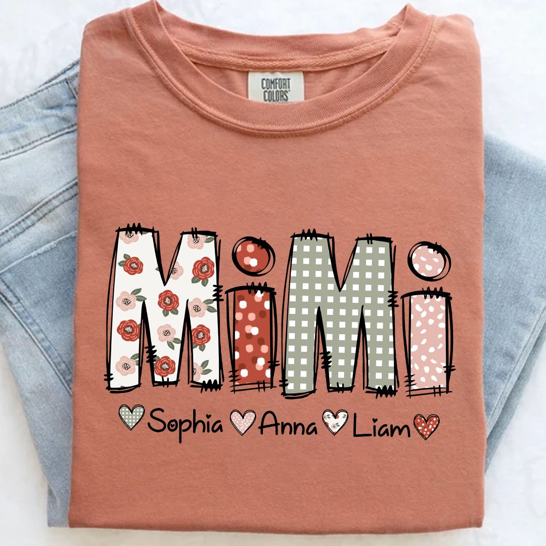 Comfort Colors® Personalize Mimi 2025 Shirt, Custom Grandma And Grandkids Shirt